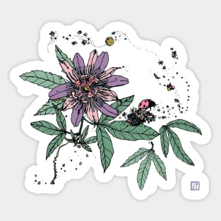 A Passion Fruit with Lilac Passions Sticker